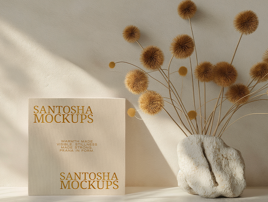 Card on neutral linen surface with warm sunlight and minimal composition, from the EMBER Collection